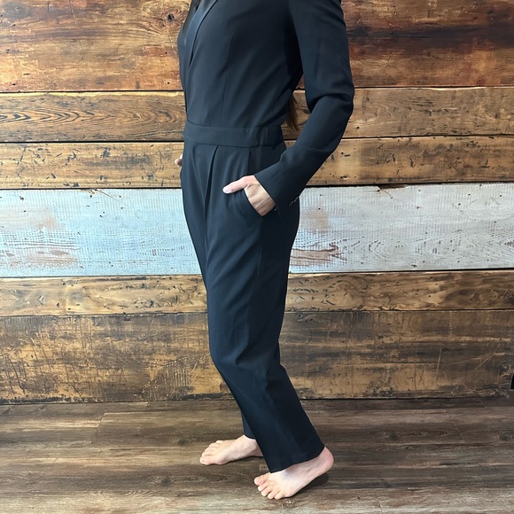 Gorgeous POLO Ralph Lauren Tuxedo-Inspired Wool Blend Satin-Trimmed Jumpsuit - Picture 2 of 7